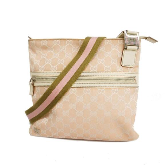 Gucci Shoulder Bag GG Canvas Pink Silver Hardware - Picture 1 of 13